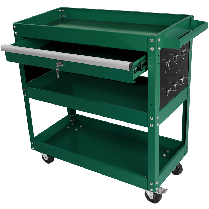 WFX Utility 3 Tier Rolling Tool Cart Heavy Duty Utility Cart Tool Organizer with Storage Drawer Reviews Wayfair